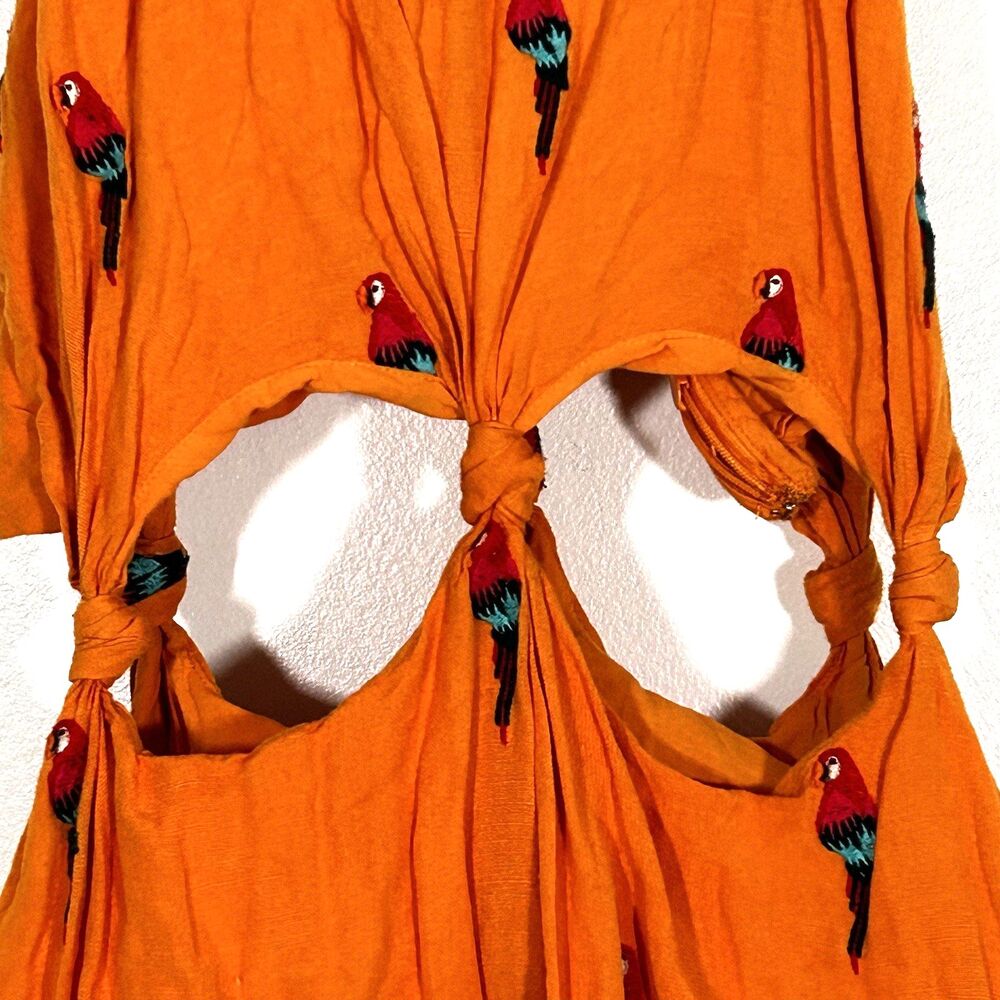 FARM Rio Orange Halter Maxi Dress with Cutouts - Picture 6 of 12